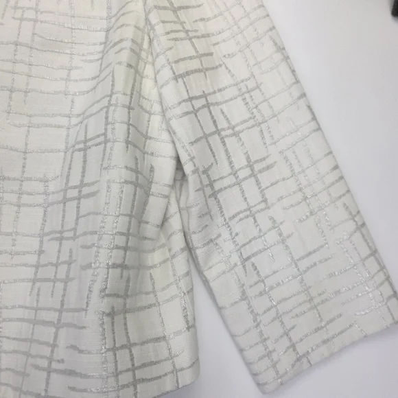 Madison Studio White Silver Blazer Jacket Sz 12 - Picture 8 of 12
